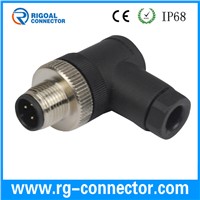 M12 right angle male assembly connector