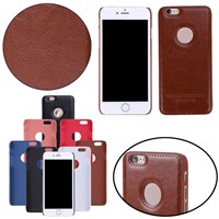 PU Leather Case Grease Skin Soft Shell Cover With Logo Hole for iPhone 6 6S Plus 5S iPhone6 IP6C121