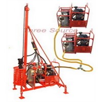 Reinforced portable drilling rig with DTH hammer