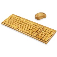 2.4GHz Standard 109 keys Natural Bamboo Handmade Keyboard and Mouse Whole set Wireless Wood Design
