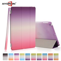 New arrival rainbow case smart cover for ipad mini1/2/3 folded 3 rainbow Protective Case