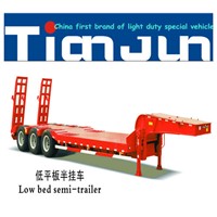 3Axles 50tons payload low bed semi trailer for machine transport