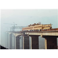 Bridge girder launcher to install precast girders in bridge construction