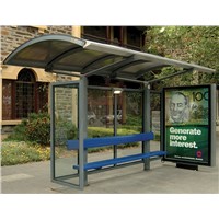 New Bus shelter with stainless steel