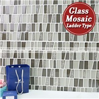 Trapezium glass mix cracked ceramic wall decoration mosaic