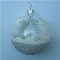 Hand Painted Ball-Shaped Chirstmas Tree Pendants Christmas Day Glass Ball