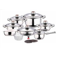 Swiss Inox Si-7000 18-Piece Stainless Steel Cookware Set Induction  Fry Pots Pans Saucepan Casserole