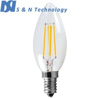 2016 new product pendant lighting e14 4W clear glass dimmable led filament bulb