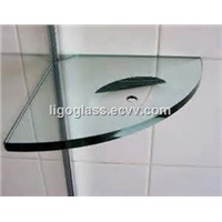 Clear toughened Shelf Glass for shower room with different shape