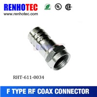 CATV Zinc Alloy F Plug Twist on RF Electrical Connectors for Wires Cable