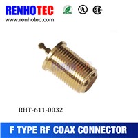 Gold Plated F Female Crimp RF Electrical Coaxial Wire Connectors