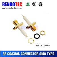 ROHS UL SMA Straight Female 2 Hole Flange Electrical Connector Crimp RF Coaxial SMA Connectors