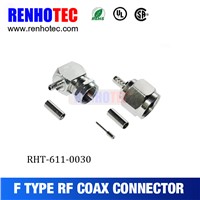 Zinc Alloy 75 Ohm F Right Angle Male Crimp Connector Cable RG179 Coaxial Connectors