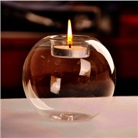 Round Globe Glass Candle Holder with tealight candle Home Decoration Club Supplies Wedding Props