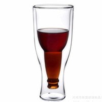 Creative Style Glass Beer Cup Clear Heat Resistant Glass Material Cup