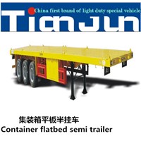 Flatbed semi trailer with 12 locks Can be Loaded 1 x 40ft Container or 2 x 20ft Container