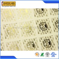 China supplier custom gold foil label stickers
