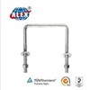 Low Carbon Steel Square Bend U-Bolt with 3/8-16 Thread, Hot Dipped Galvanized Finish