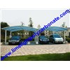 aluminium carport with white frame and blue polycarbonate sheet for public car shed awning canopy