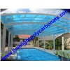 aluminium frame carport with blue color polycarbonate roofing sheet for swimming pool cover