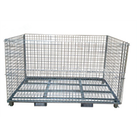 warehouse use heavy duty steel galvanized stackable wire mesh cage