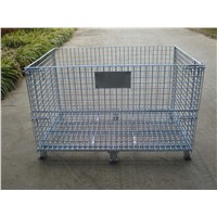 Galvanized industry foldable metal wire mesh storage cage