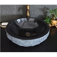 Mogolia black round vessel sink