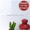 2"x8" herringbone white mosaic kitchen wall tiles