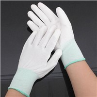 White PU Palm Fit Gloves PU Coated Glove