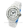 Fashion round dial quartz analog white ceramic waterproof watch