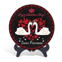 Home decorative Swan Valentine's Day holiday gift plate activated carbon carving craft