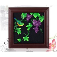 Decorative wall hanging harvest fruit solid wood photo frame relievo activated carbon carving craft