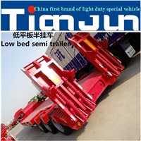 Heavy duty 40-60T low flatbed semi trailer low bed excavator truck trailer trucks and trailers
