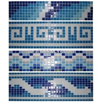 Glass mosaic waist line for swimming pool