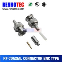 bnc male connector for cables, crimp bnc adapter, bnc for rg174/179, china supplier cable joints