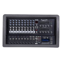 9 channel Plastic Box Powered Mixer with USB, SD, LCD Display