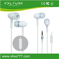 Hot selling 3.5mm Plug  In-Ear Earphone for Smart Phones with  Microphone