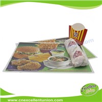 Custom Logo printed disposable paper tray liner/Table Menu/Table Advertising Paper