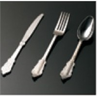 High class PS disposable silver coated plastic cutlery include knife, fork and spoon