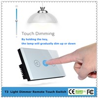 US/AU Standard Remote Control Light Dimmer Touch Switch With Tempered Glass Panel