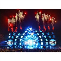 Round-shaped stage background LED wall
