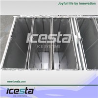 Icesta block ice machine brine cooling and direct refrigeration cooling
