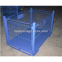 Powder Painted Foldable Steel Mesh Pallet Cage for Storage