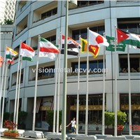 Singapore Youth Asian Games Used Aluminum Spinning Internal Halyard Flag Pole with Stand
