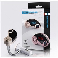New Car Bluetooth Handsfree Kit with Dual Usb Car Charger FM Transmitter Car Mp3 GT86