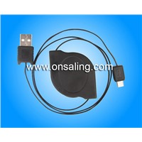 BP-E0004-GR Retractable usb data cable with strain relief for smart phone
