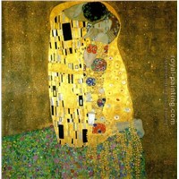 Kiss by Gustav Klimt gold leaf oil painting reproduction on canvas