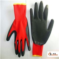Wrinkle latex coated gloves with 13 gauge polyester