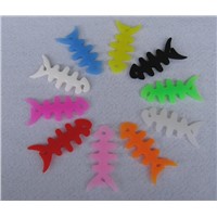 Fish bone-shaped food grade silicone earphone cable winder cable bobbin