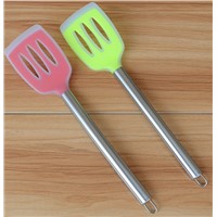 stainless steel food grade silicone kitchen scoop silicon spoons FDA colanders